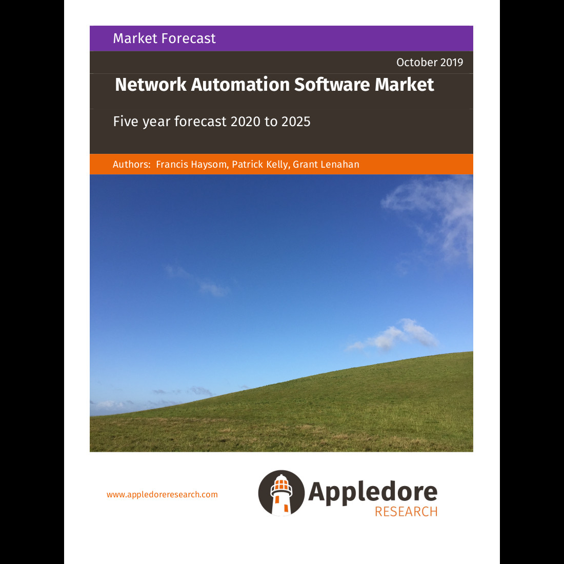 Automation Forecast - Appledore Market Forecast 1019 Network Automation Software Market frontpage